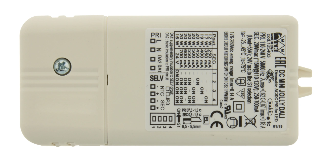 LED Power Supplies TC 15W/350mA, DALI dimmable, MM, IP20