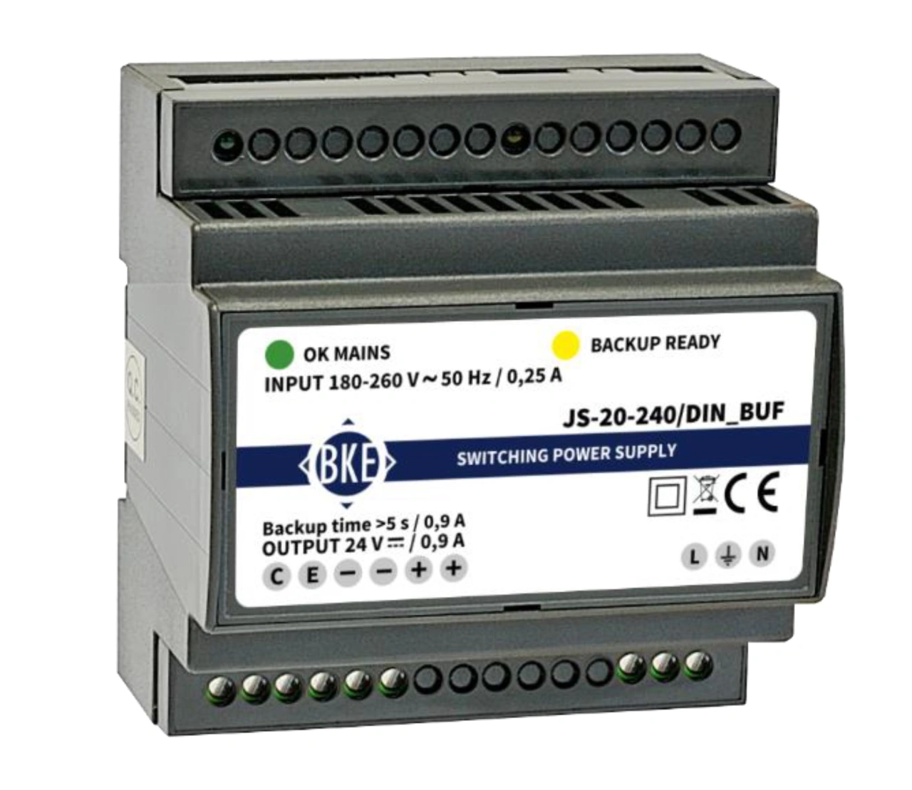 Switching power supply 20W with UPS function for DIN-rail
