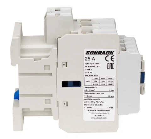 Contactor 3 poli, CUBICO Clasic, 11kW,25A, 1ND+1NÎ, 230Vc.a._2