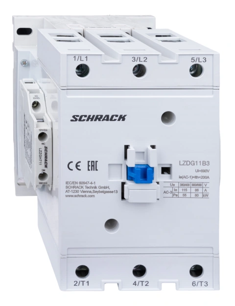 Contactor 3 poli, CUBICO Grand, 55kW, 115A, 1ND+1NÎ, 230V ca