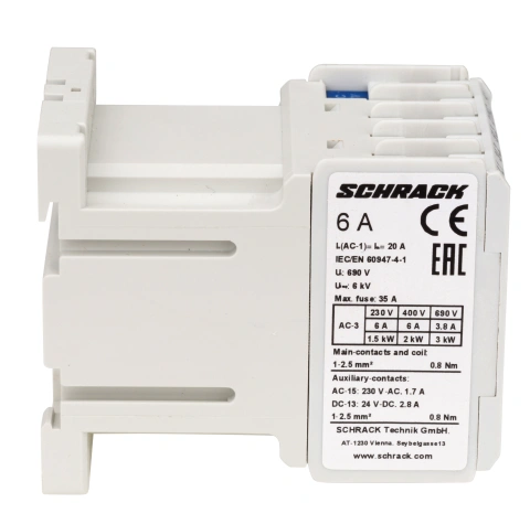 Contactor 3 poli, CUBICO Mini, 2,2kW, 6A, 1NÎ,24Vc.c._2