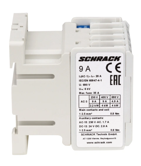 Contactor 3 poli, CUBICO Mini, 4kW, 9A, 1ND, 24Vc.a._2