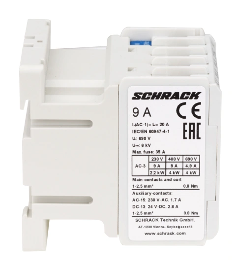 Contactor 3 poli, CUBICO Mini, 4kW, 9A, 1NÎ, 24Vc.a._2