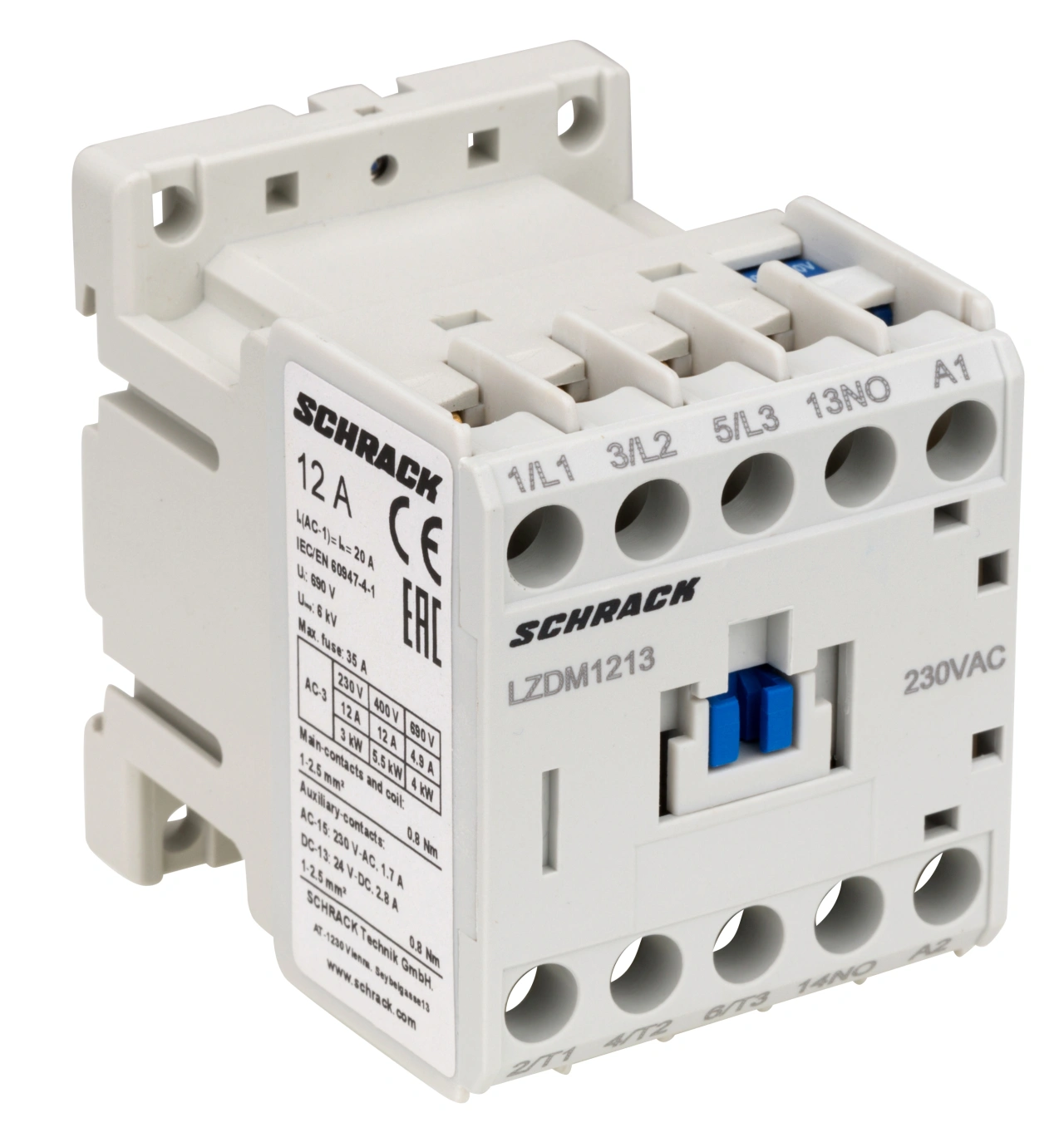 Contactor 3 poli, CUBICO Mini, 5,5kW, 12A, 1ND,230Vc.a.