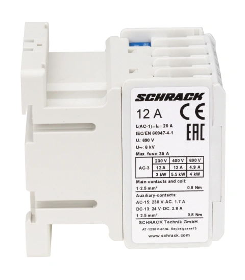 Contactor 3 poli, CUBICO Mini, 5,5kW, 12A, 1NÎ,24Vc.a._1