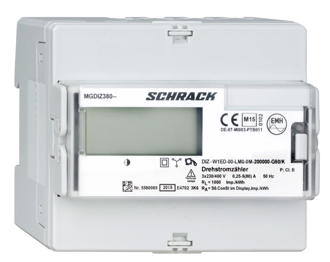 Contor digital de kWh 3f, 80A direct, MID, 2 tarife, M-Bus