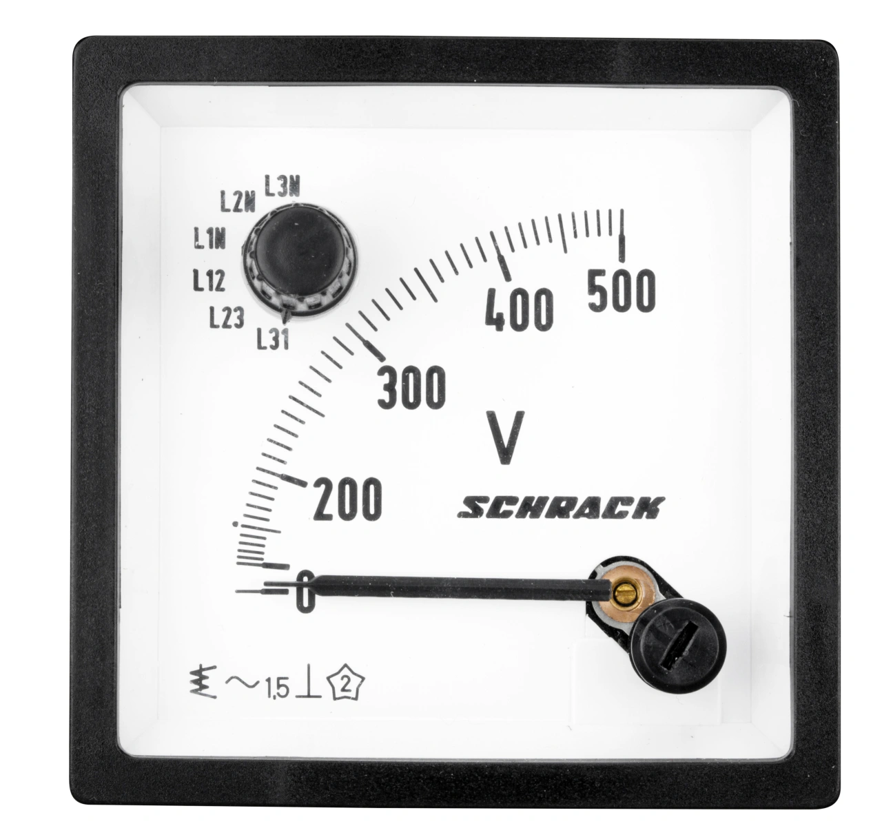 Voltmetru 72*72mm, 500V, AC+ comutator voltmetric