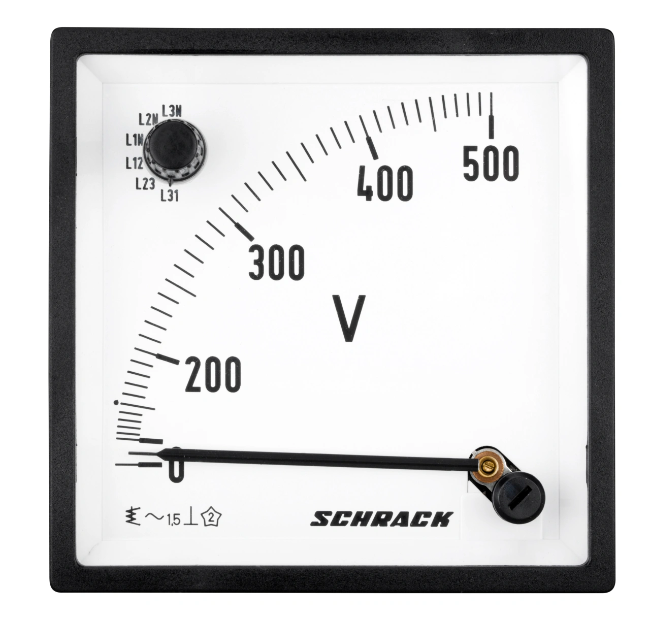 Voltmetru 96*96mm, 500V, AC+ comutator voltmetric