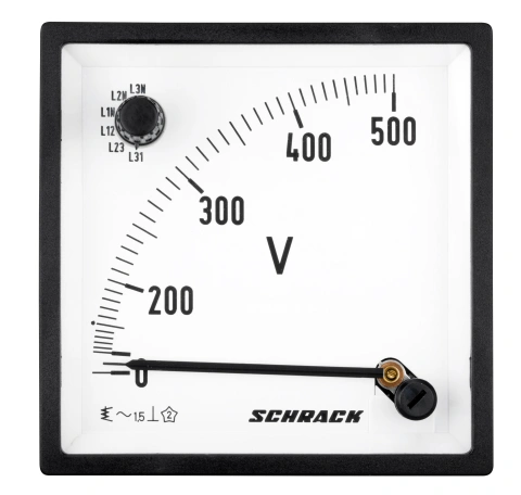 Voltmetru 96*96mm, 500V, AC+ comutator voltmetric