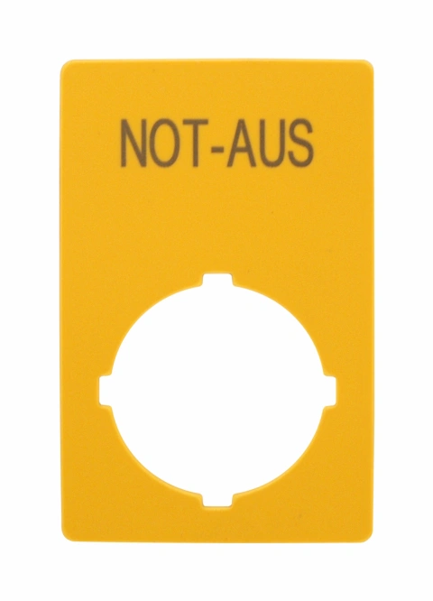 Placa atentionare buton avarie 33x50mm german