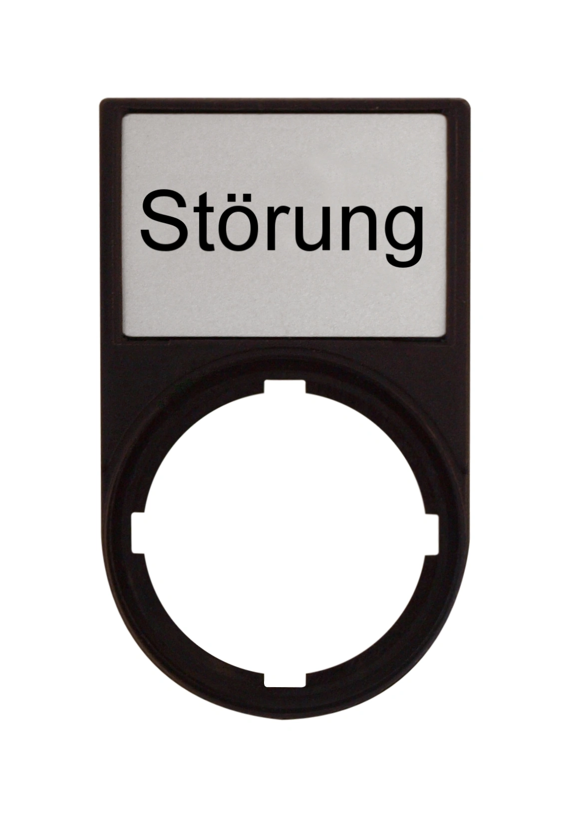 Suport cu placa 30x50mm cu inscriptia STOERUNG
