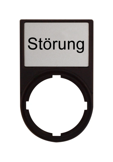 Suport cu placa 30x50mm cu inscriptia STOERUNG