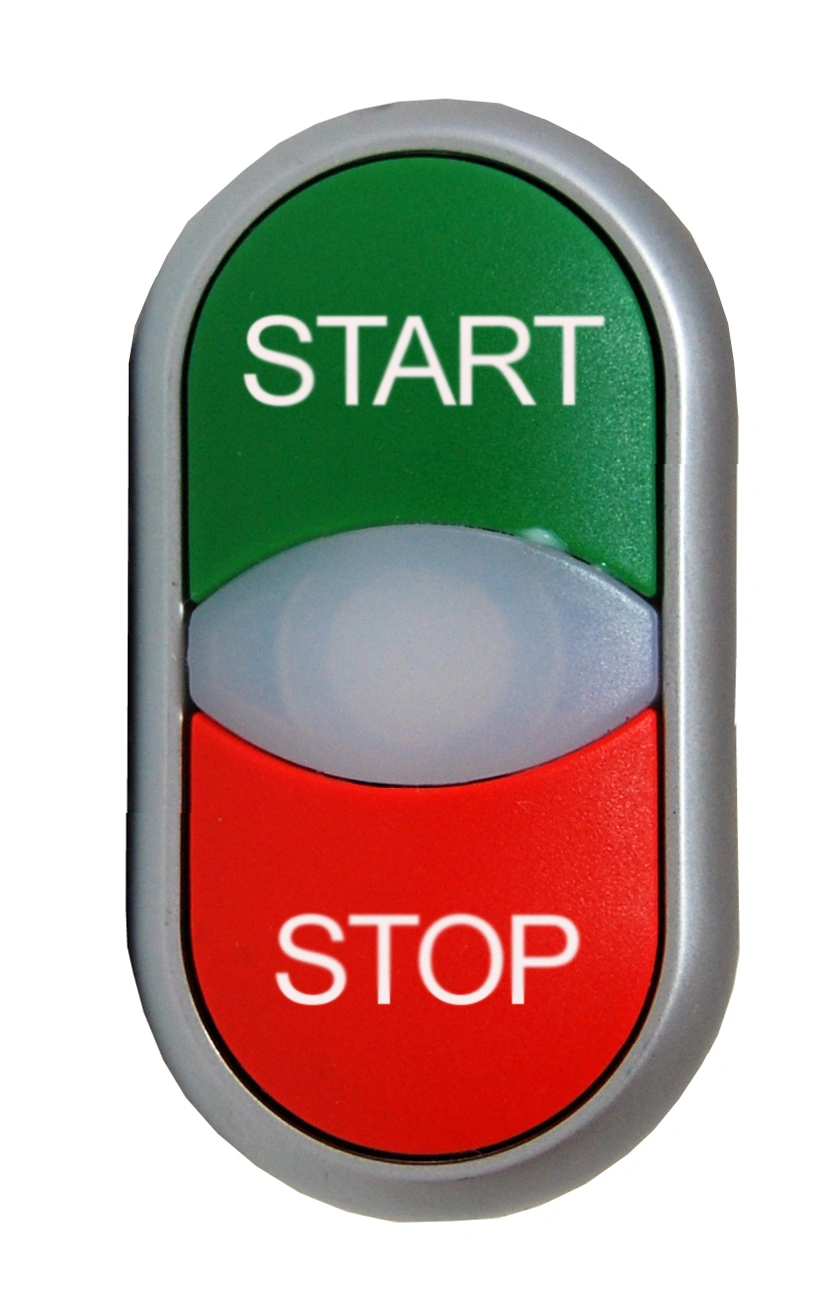 Buton comanda dublu rosu+verde "START-STOP"