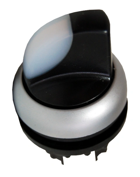Buton selector 0-1 cu revenire alb