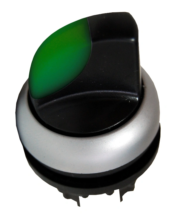 Buton selector 0-1 cu revenire verde