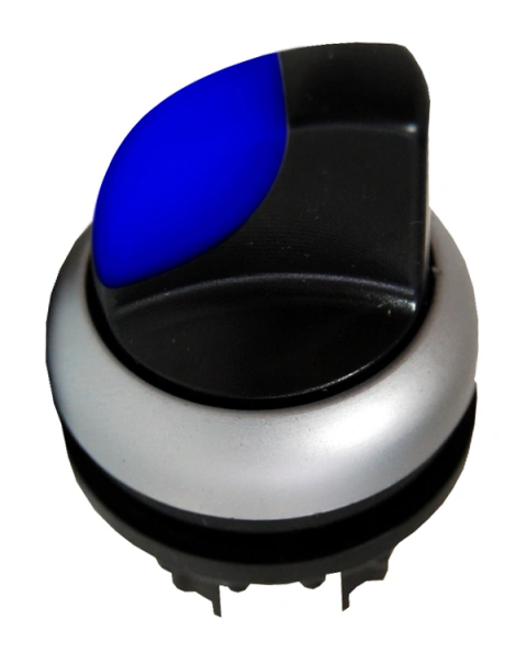 Buton selector 0-1 fara revenire albastru