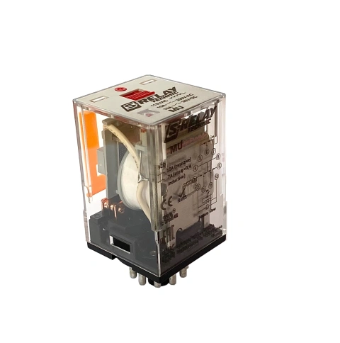 Releu broşabil, 11 pini, 3 CC, 24V c.a., 10A cu LED