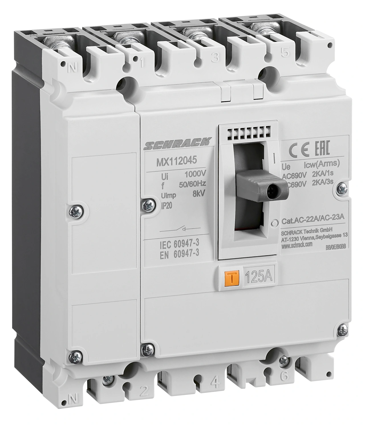 Comutator de putere MX1, 4 poli 125A