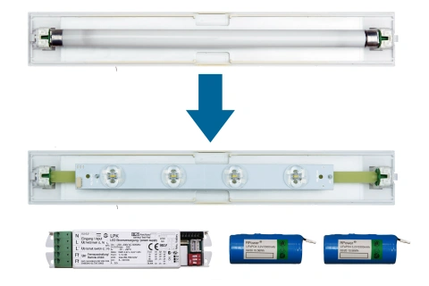 Set 4x1W ERT LED Strip + LPK 1h-8h + 2x 3,2V/3,3Ah LiFePO4