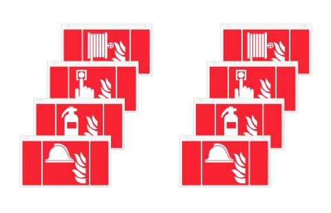Pictograph set "fire protection" VD: 22 m. (2x4 pcs.)