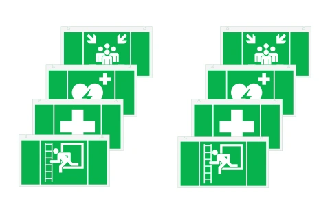Pictograph set  "first aid"  vd: 22m (2x4 pcs.)