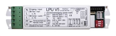 Processor controlled emerg. light unit ptr.LED C.il.