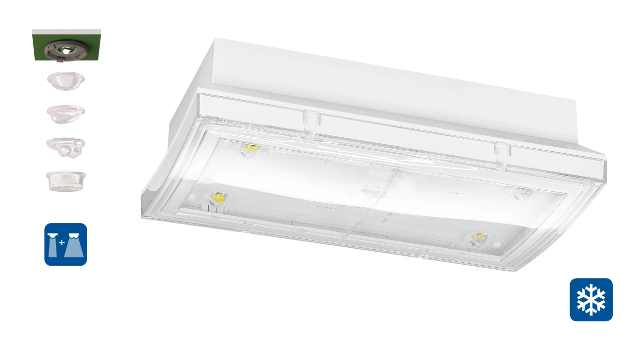 Emergency lum. PM selfcontrol 4x1W ERTLED 3h 230V AC wall TT