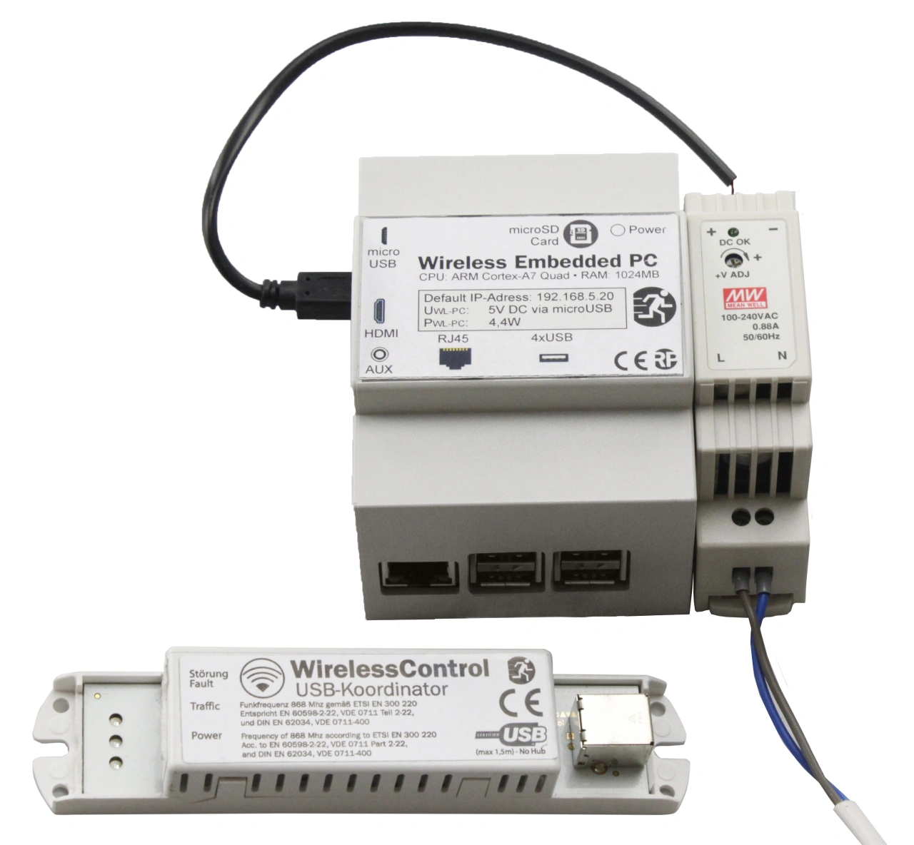 PC pe șină DIN (CPC) pentru WirelessControl Professional