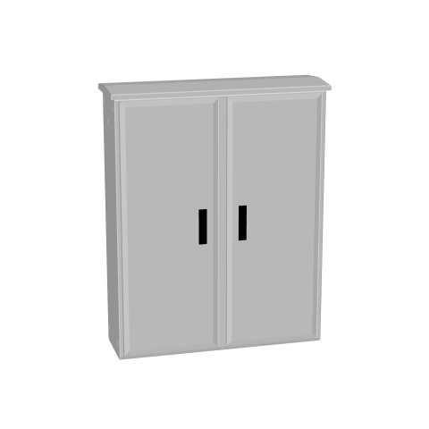 Dulap poliester închis jos+ac.antipl., 2 uşi,1250x1000x312