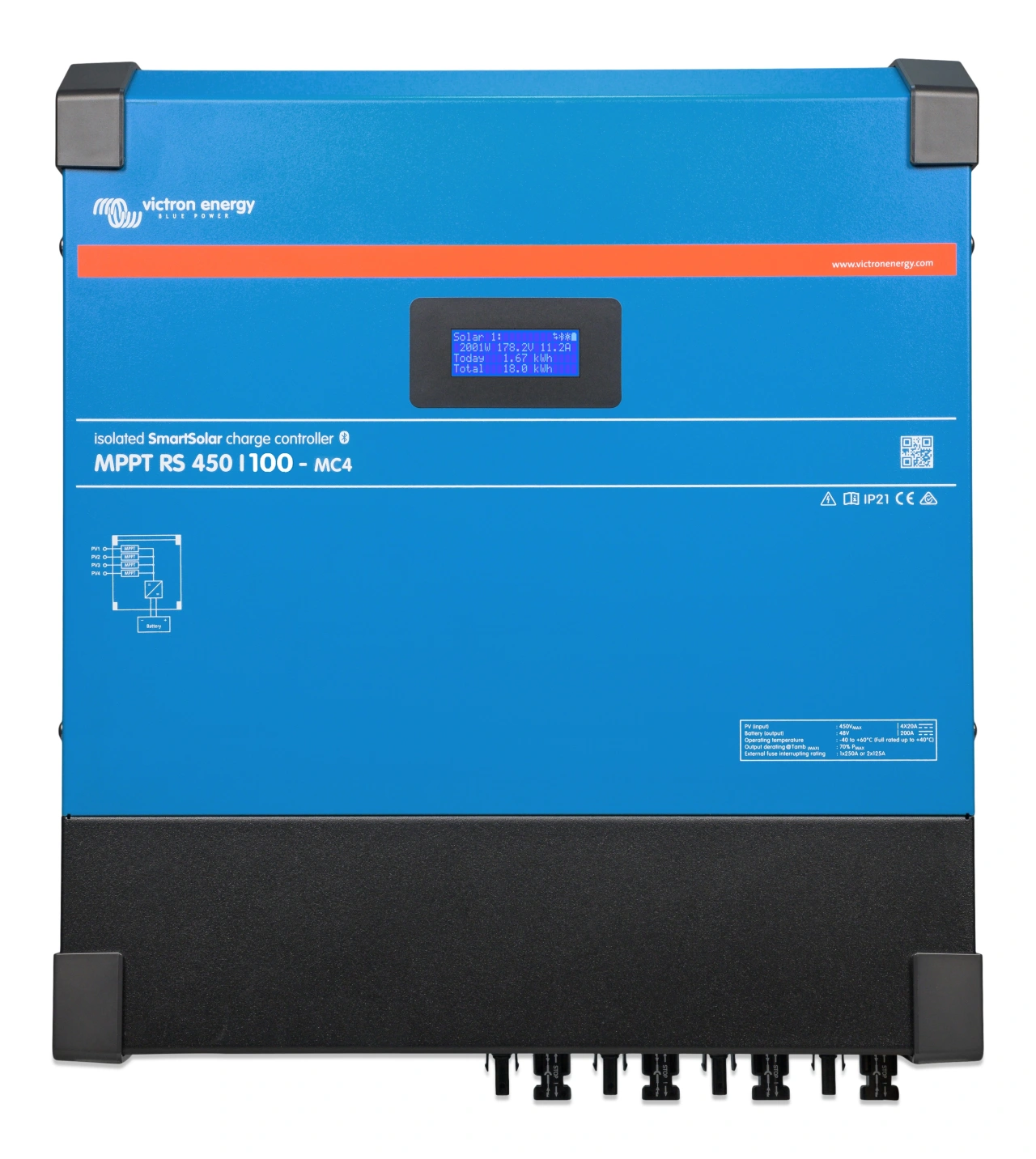 SmartSolar MPPT RS 450/100-MC4, 2 MPPT