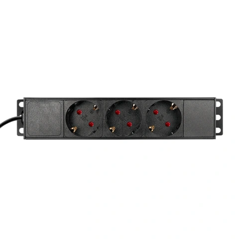 PDU 10", 3x Schuko, 1U, cablu 2m, Negru, ALU_1