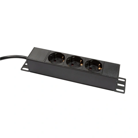 PDU 10", 3x Schuko, 1U, cablu 2m, Negru, ALU_5