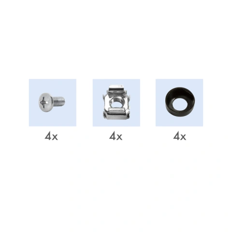 PDU 10", 4x Schuko, 1U, cablu 2m, comutator, Negru, ALU_6
