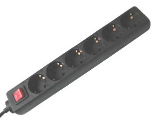 PDU with Surge Protector, 6 Outlets Schuko, 10A, 1.4m cable