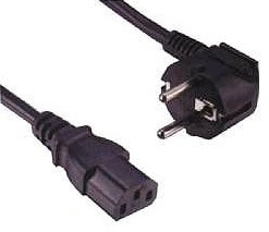 Powercord Schuko - C13 female, Black, 3m