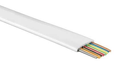 Flat Modular Cable, 8-wire, AWG26, White, 100m
