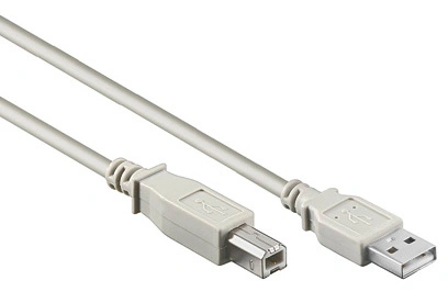 USB 2.0 A-B Cable, A male - B male, Grey, 2m