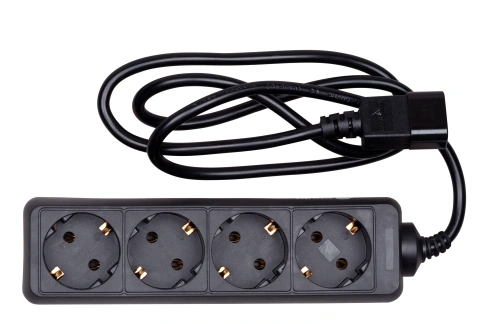 PDU pentru UPS, 4 x Schuko, 10A, cablu 1.1m  C14, negru_3
