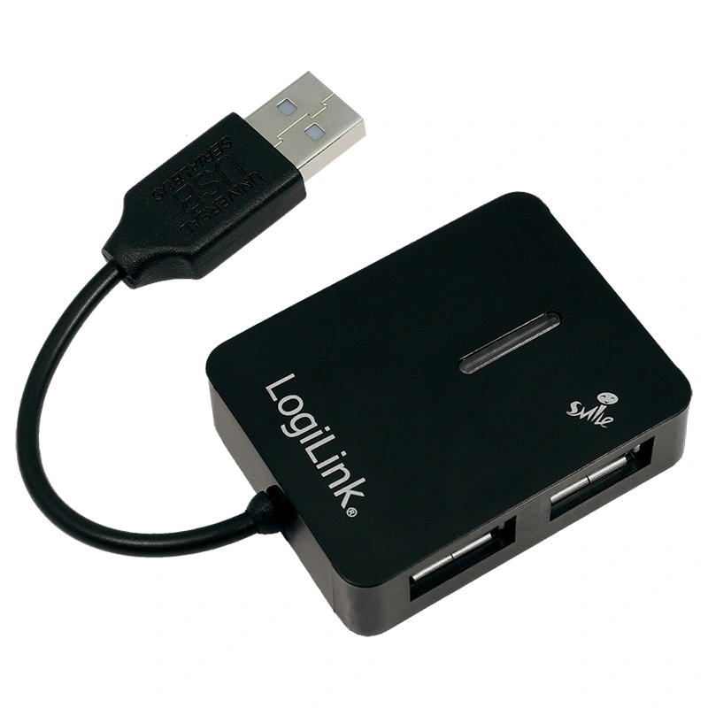 Hub USB 2.0 4 porturi, Smile, max 480MBit, negru