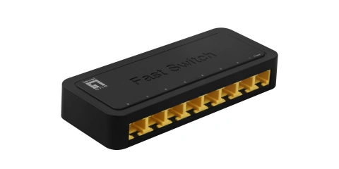 Switch 8xRJ45 10/100 Silențios, sursă alim. externă, Desktop