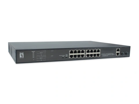 Switch 16xRJ45 10/100/ (PoE) + 2xGRJ45 + 2xGSFP
