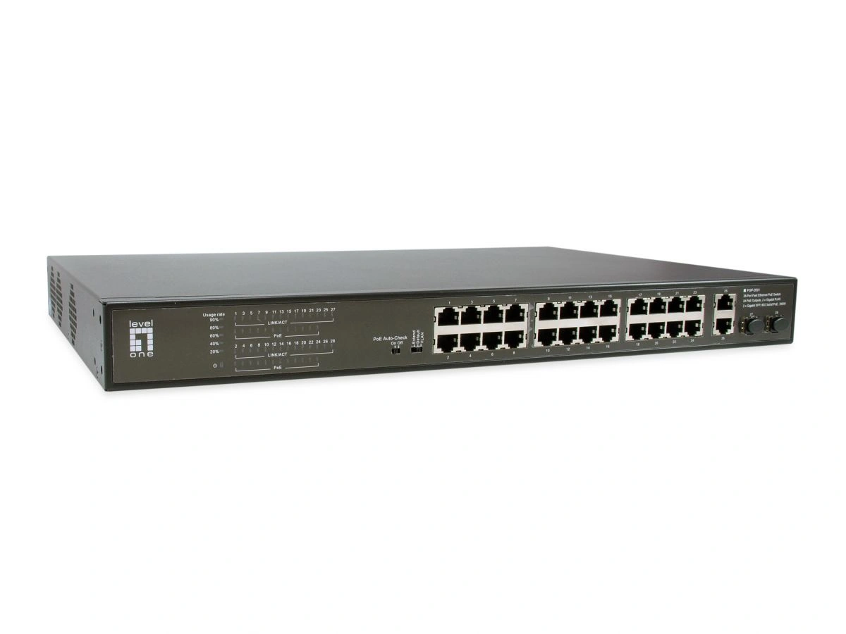 Switch 24xRJ45 10/100/ (PoE) + 2xGRJ45 + 2xGSFP