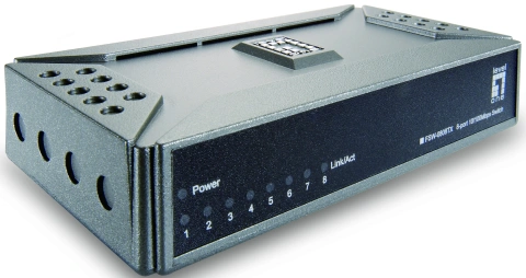 Switch 8xRJ45 10/100 silențios,f. vent.,alim. extern,Desktop