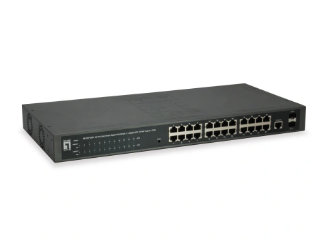 Switch 24xRJ45 1000 (PoE+) + 2xGSFP 1000, 19" 370W