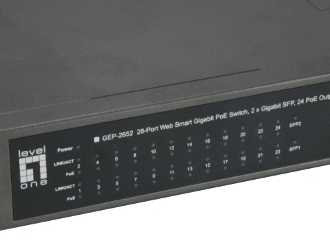 Switch 24xRJ45 1000 (PoE+) + 2xGSFP 1000, 19" 370W_3