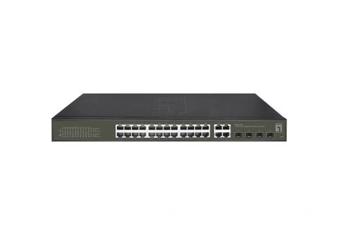Switch 24xRJ45 1000 (PoE+) + 4xSFP/RJ45 Combo, 19" 380W