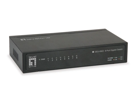Switch 8xRJ45 10/100/1000 Silent, sursă alim. externă, Desk
