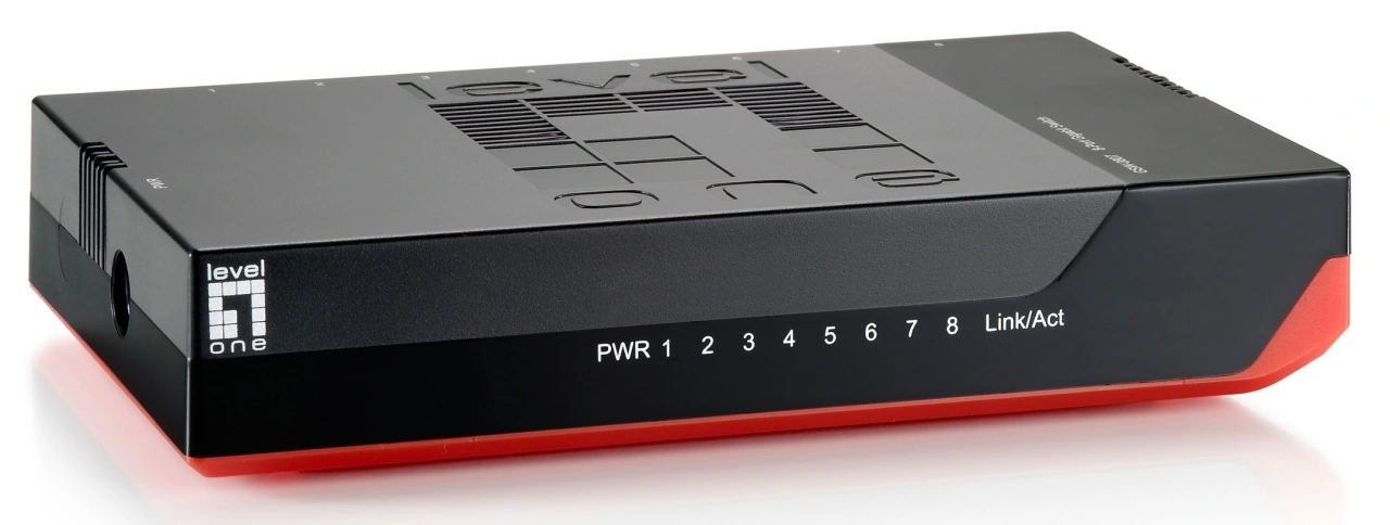 Switch 8xRJ45 10/100/1000,silențios,f.vent.,alim.extern