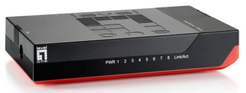 Switch 8xRJ45 10/100/1000,silențios,f.vent.,alim.extern