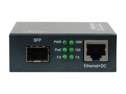 Mediaconvertor 1x RJ45 10/100/1000 - 1x FO SFP-Slot 30W PoE_2